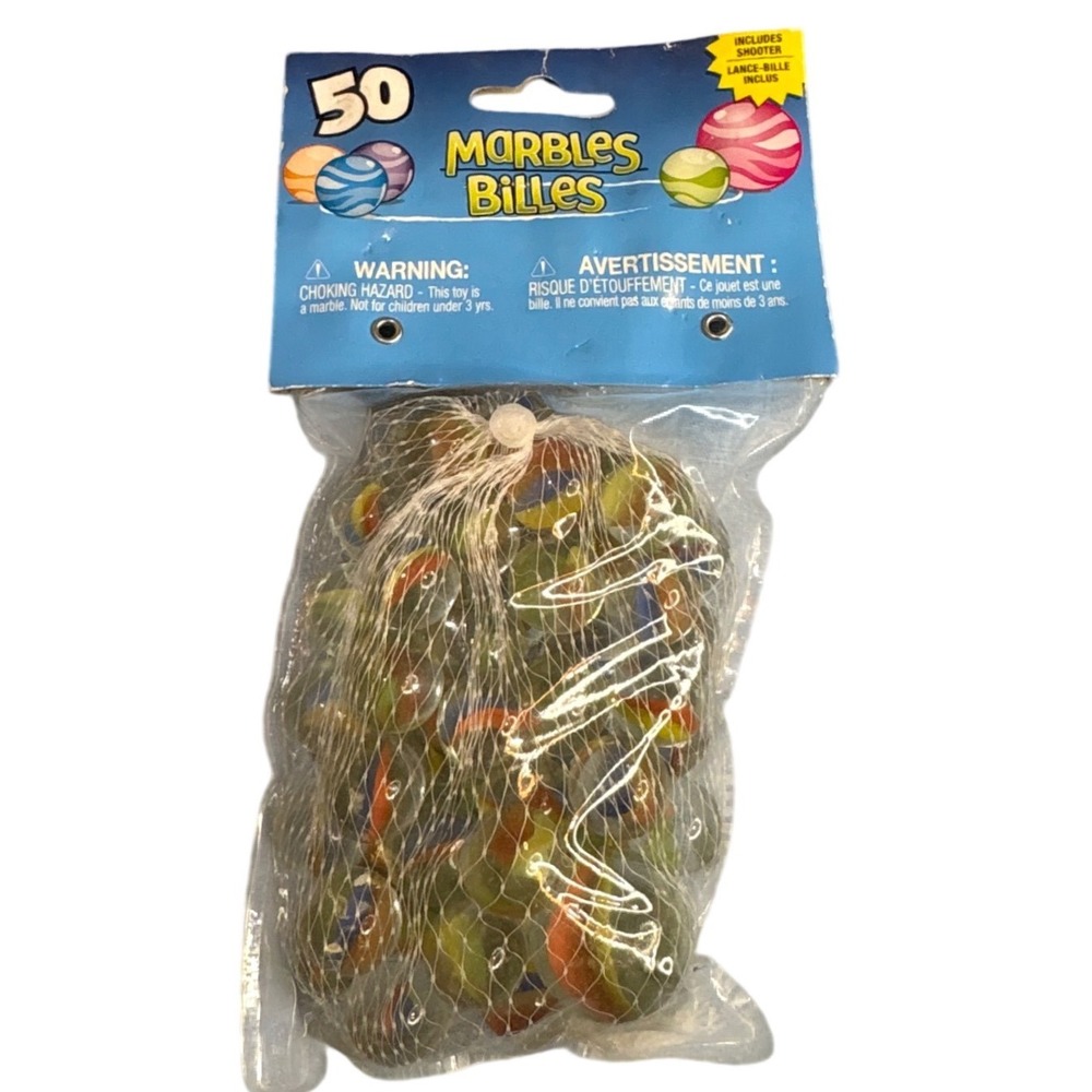 50 Glass‎ Marbles Set with Shooter Cats Eye Multi-Color Greenbrier International